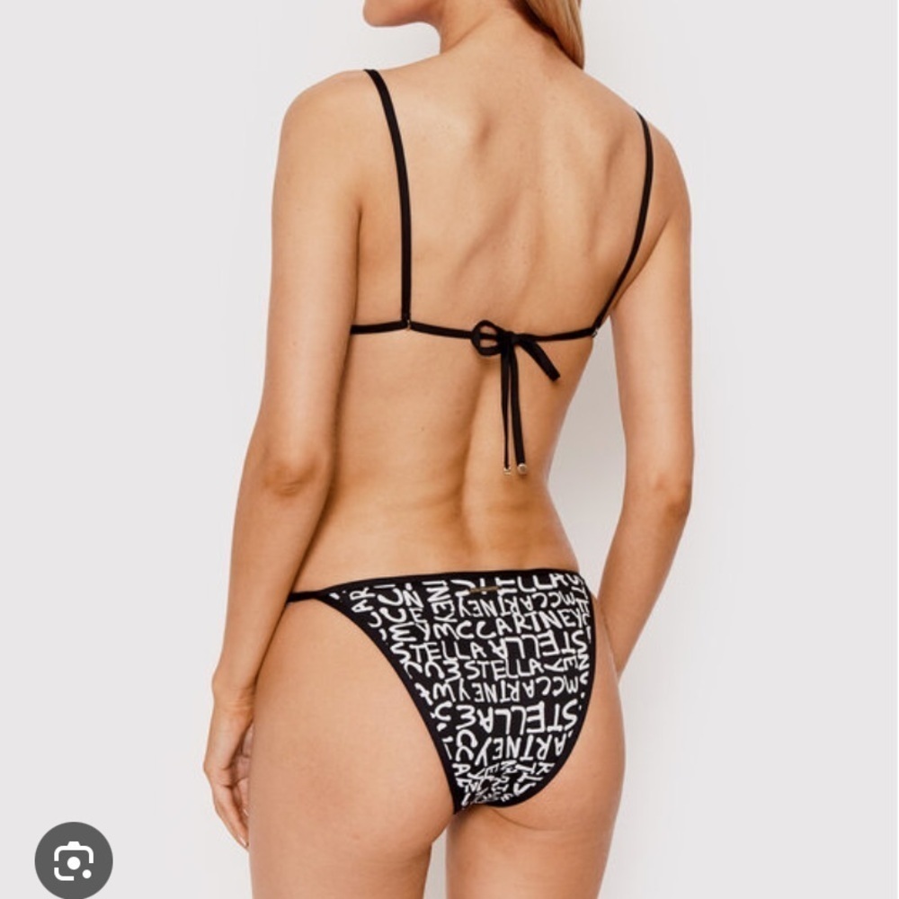 Stella McCartney Black and Ivory Graffiti Bikini Bottom NWT Size XS